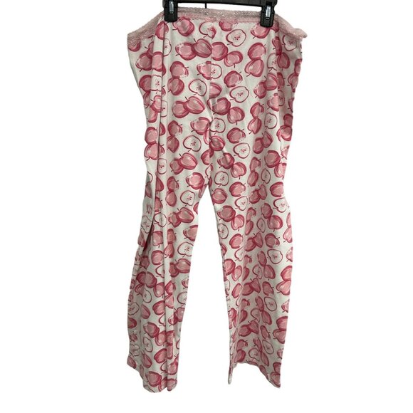 Disney Couture Red White Apple Print Lace Waist Pajama Pants Sz XL - Picture 2 of 8